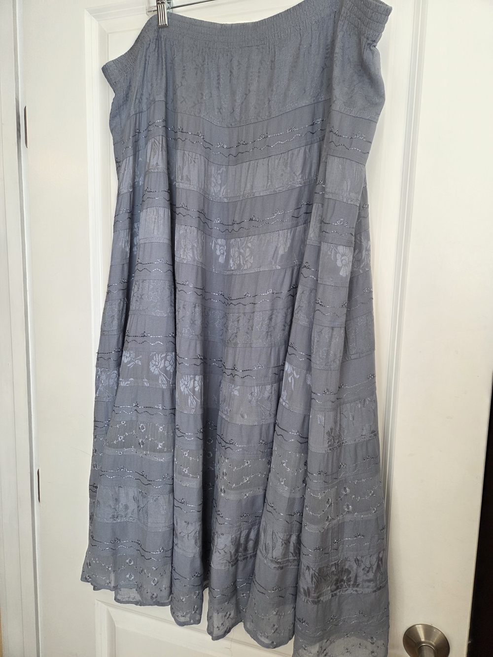 Coldwater Creek Boho Tiered Blue Maxiskirt Sz 1X Preloved - Picture 2 of 10
